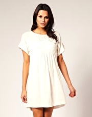 Kookai Cheesecloth Broderie Insert Dress
