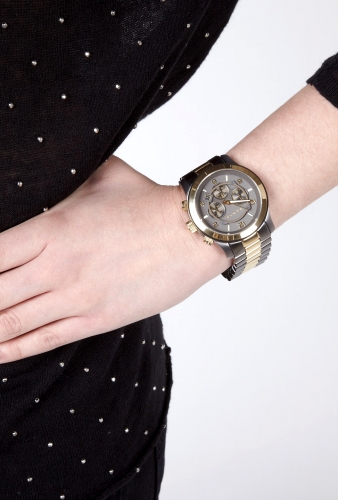 Large Black and Gold Watch by Michael Kors