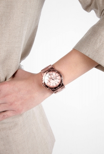 Large Rose Gold Chronograph Watch by Michael Kors Watches