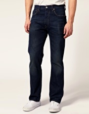 Levi's 501 Dark Worn Straight Jeans