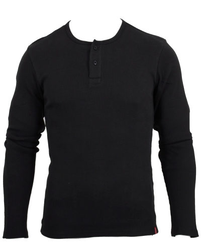 Levis Long Sleeve Rib Henley Black