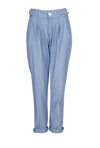 Light Blue Paper Bag Trousers by Mulberry