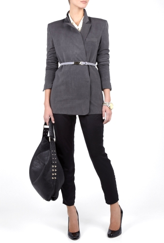 Light Grey Gold Buckle Waisted Skinny Belt by D&G Dolce & Ga