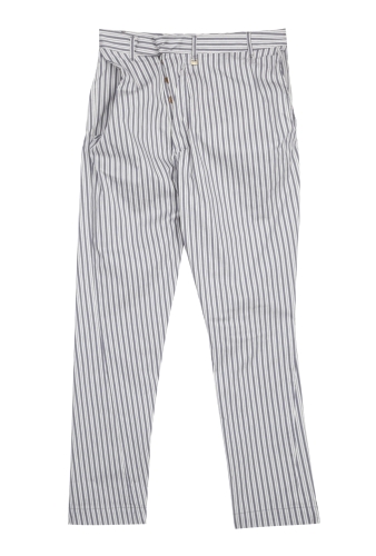 Light Grey Jacquard Stripe Cotton Drunk Trousers by Vivienne