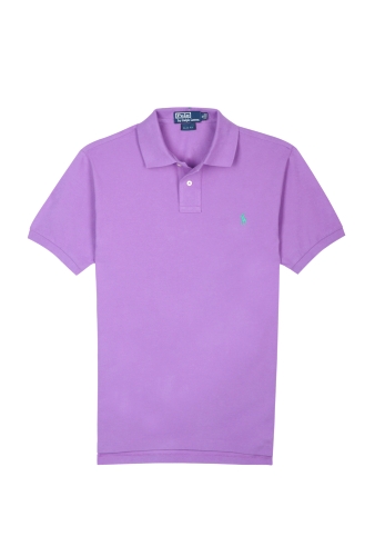 Lilac Slim Fit Mesh Polo by Polo Ralph Lauren