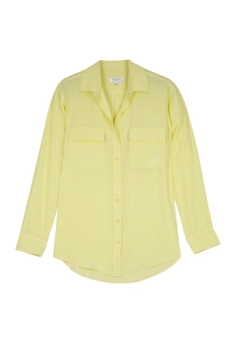 Lime Sherbet Signature Silk blouse by Equipment