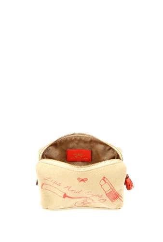 Lips and Eyes Canvas Pouch by Anya Hindmarch