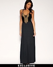 Lipsy Exclusive To ASOS Maxi Dress With Beaded Neck Line