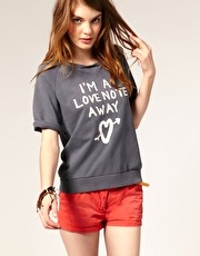 Maison Scotch I'm A Love Note Away Crop Sweat Top