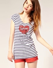 Maison Scotch Love Stripe T-Shirt