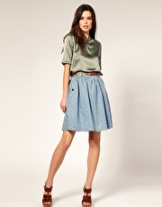 Mango Ditsy Full Skirt With Belt