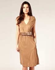 Mango Dotty Belted Dress