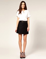 Mango Minimalist Mini Skirt