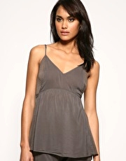 Mango Pear Mesh Trim Empire Line Camisole