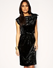 Mango Velvet Drape Dress
