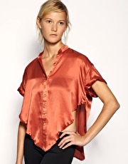 Math Collective Silk Dipped Hem Shirt