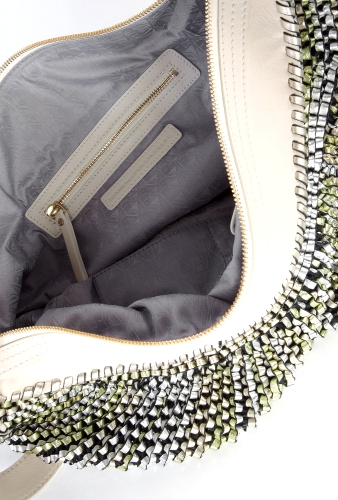 Metallic Lime Stephanie Medium Shoulder Bag by DVF