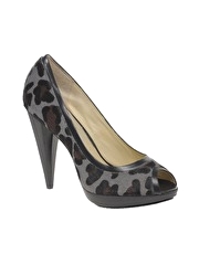 MICHAEL Michael Kors Greenwich Leopard Print Peep Toe Heeled Shoe