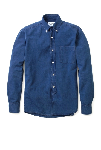 Mid Blue Washed Button Down Denim 1940s Shirt by Our Legacy