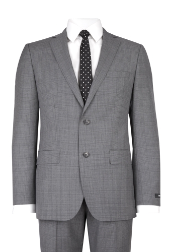 Mid Grey Check Wool Contemporary Suit by Hugo Boss Black