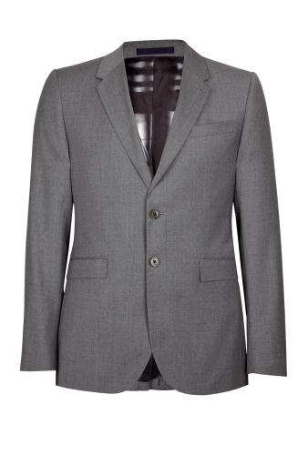 Mid Grey Lightweight Wool Fitted Blazer by PS Paul Smith