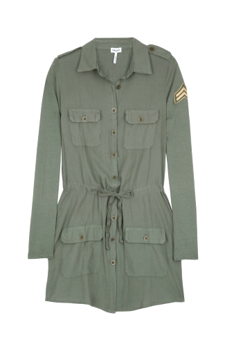 Military Drawstring Shirt Dress by Splendid