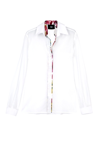 Mimosa Trimmed White Cotton Shirt by D&G Dolce & Gabbana