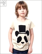 Mini Rodini Organic Panda Hat Tee