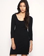 Minimum Dress With Long Sleeves And Textured Finish