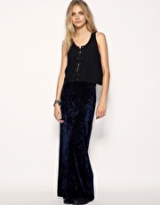 Minkpink Crushed Velvet Maxi Skirt