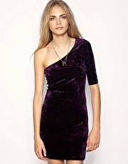 Minkpink Crushed Velvet Odyssey One Sleeved Dress