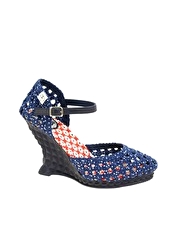 Miss L Fire Dollie Woven Pineapple Wedge Shoe