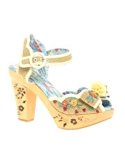 Miss L Fire Tiki Wooden Heeled Sandal