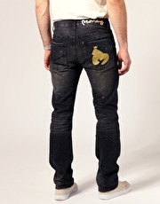 Money Drip Paint Straight Jeans