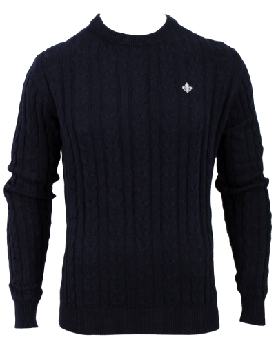 Morris Biarritz Cable Pullover Navy