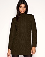 Motel Cable Knit Longline Jumper Dress