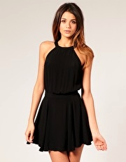 Motel Melinda High Neck Strappy Back Dress