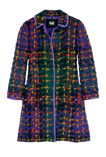 Multi Coloured Boucle Coat by D&G Dolce&Gabbana