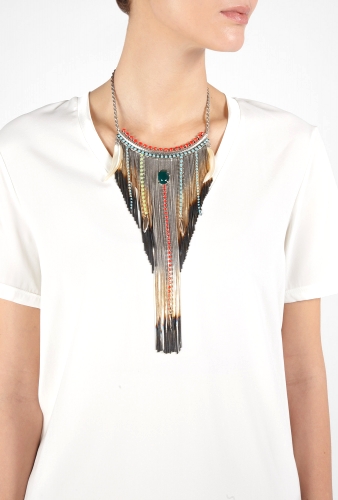 Multi Strand Jewel and Shell Necklace by Iosselliani