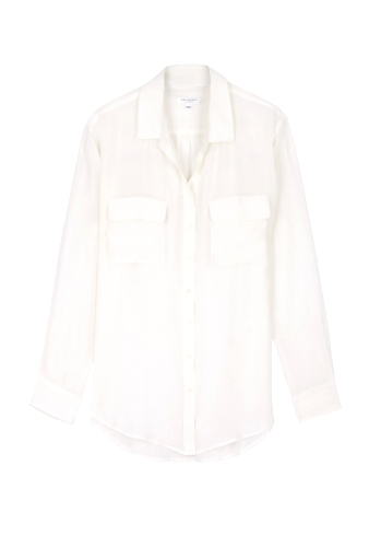 Nature White Signature Silk blouse by Equipment