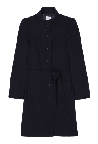 Navy Admiral Puff Sleeve Coat by Farhi by Nicole Farhi