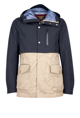 Navy Beige Rain Shield Jacket by Woolrich