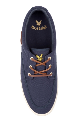 Navy Canvas Deck Plimsolls by Lyle and Scott