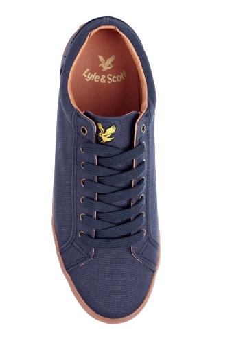 Navy Cotton Canvas Plimsolls by Lyle & Scott