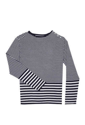 Navy Cotton Cashmere Striped Breton Knit by Hartford