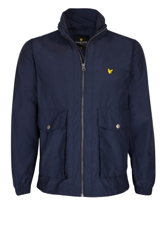 Navy Cotton Nylon Hooded Jacket by Lyle and Scott