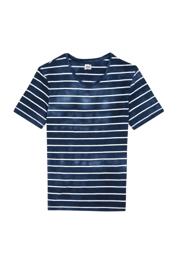 Navy Crushed Good Stripe Tee by Acne