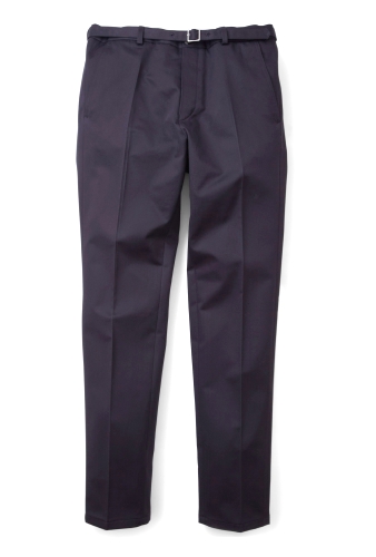 Navy Gabardine Belted Chinos by APC