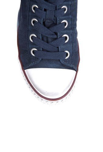 Navy Gun Mid Wedge Lace Up by Ash