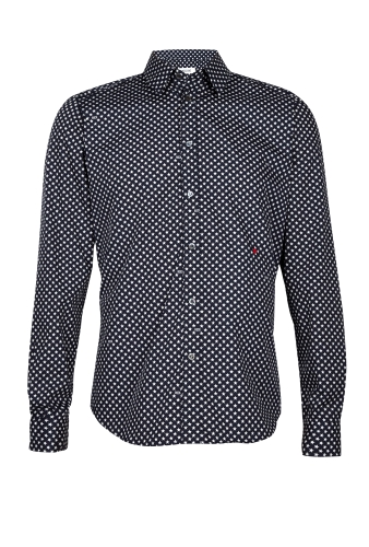 Navy Rock Star Print Shirt by Moschino